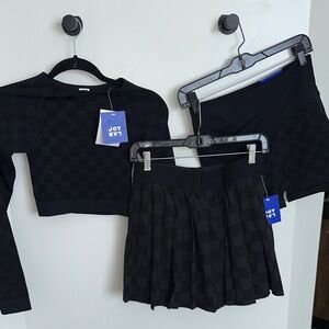 JoyLab Black Checkered Activewear Set
